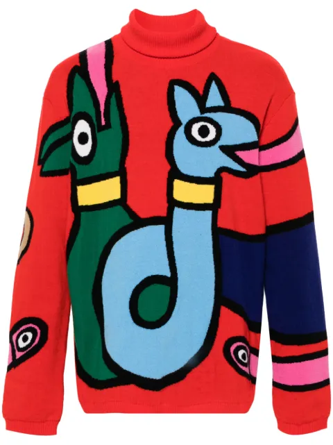 Walter Van Beirendonck Viper wool jumper Red 5010