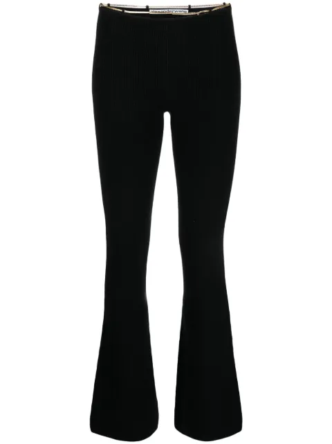 Alexander Wang ribbed chain-link flared trousers Black 1KC1244034