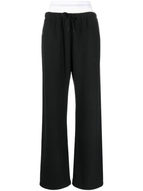 Alexander Wang layered-design cotton track pants Black 4CC1244349020A