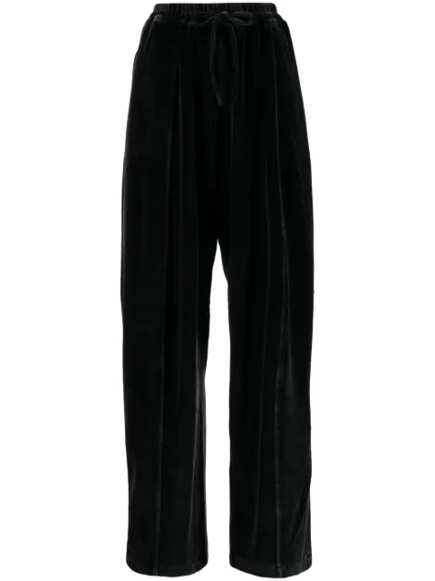 Alexander Wang logo-appliqué velour track pants Grey 4CC1244355