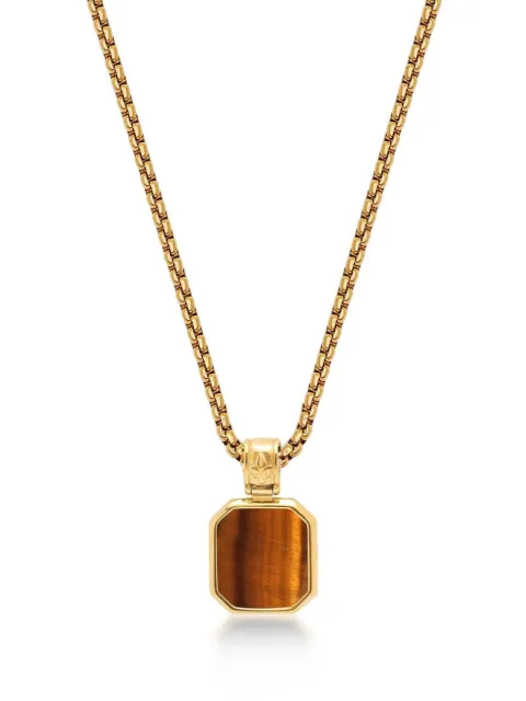 Nialaya Jewelry tiger eye-pendant chain necklace Gold MNEC332