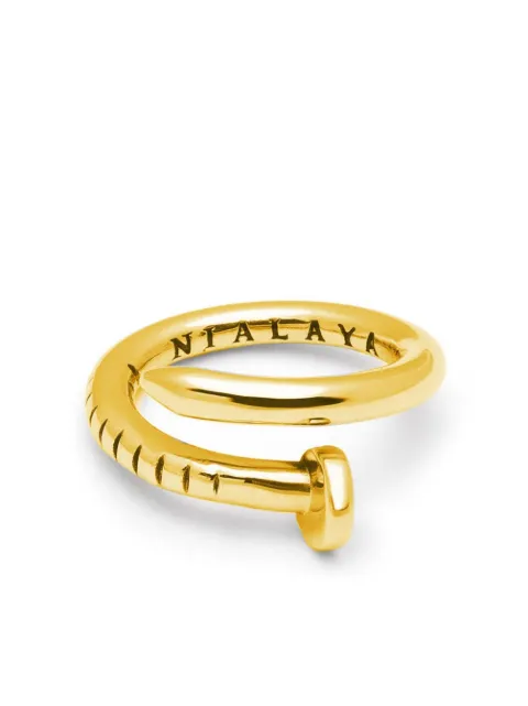 Nialaya Jewelry Dorje engraved nail ring Gold MRING160