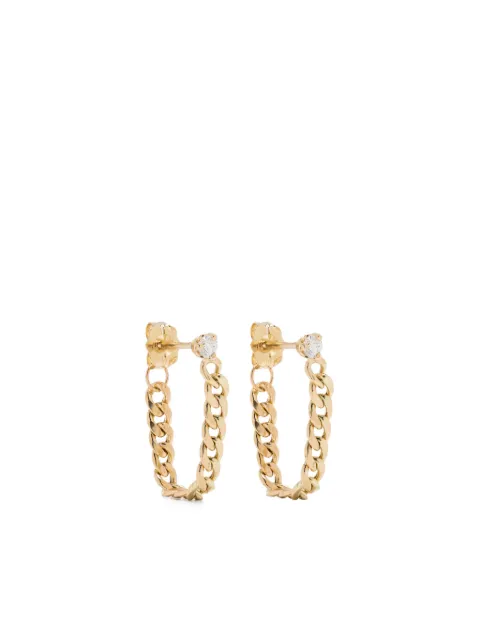 Zoë Chicco 14kt yellow gold curb-chain diamond earrings Gold SCCE4D