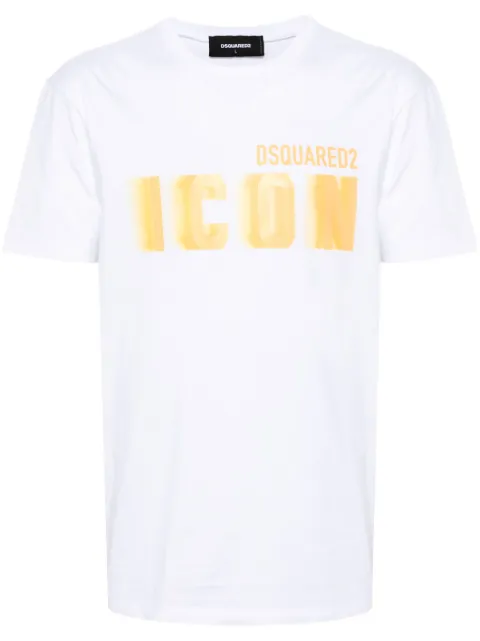DSQUARED2 Icon Blur-print cotton T-shirt White S79GC0082S23009