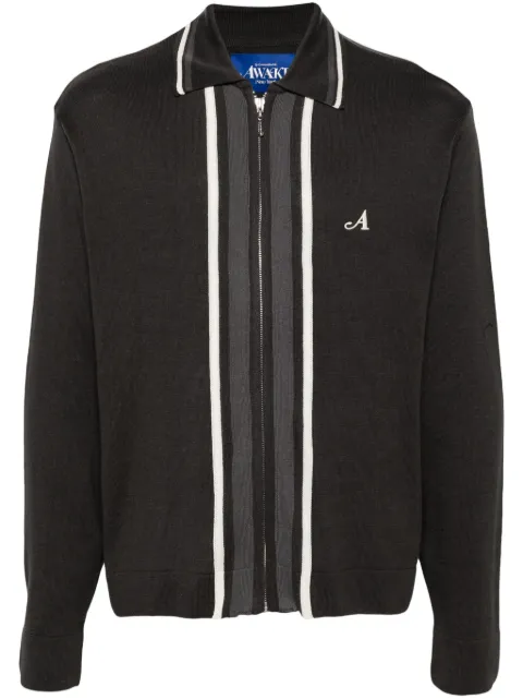 Awake NY striped jersey cardigan Grey KN004