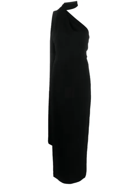 Solace London Demi one-shoulder maxi dress Black OS38011