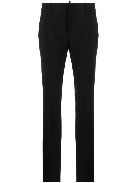 DSQUARED2 logo-plaque tailored slim-fit trousers Black S75KB0378S60567