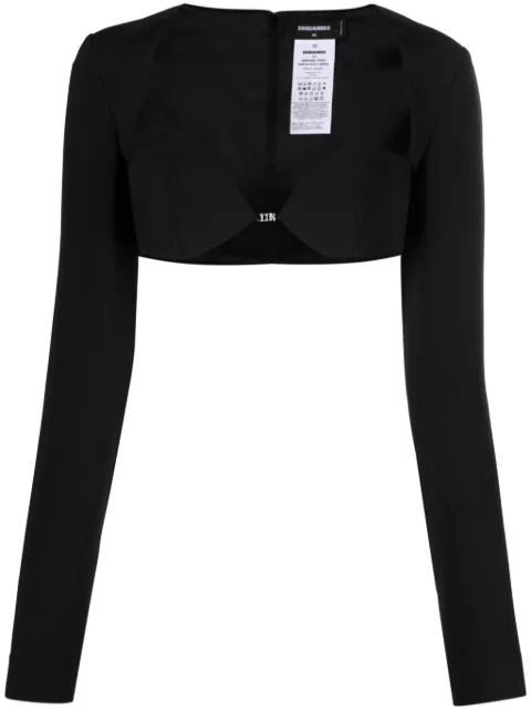 DSQUARED2 long-sleeved cropped top Black S80NC0005S60567
