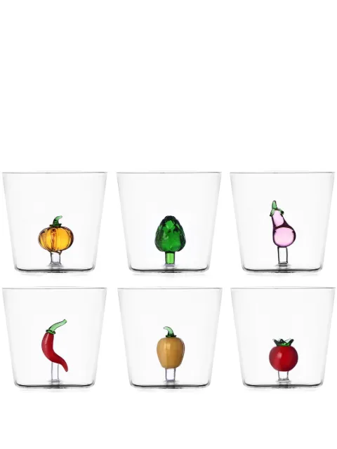 Ichendorf Milano Vegetables glass tumblers (set of six) Neutrals 9997095
