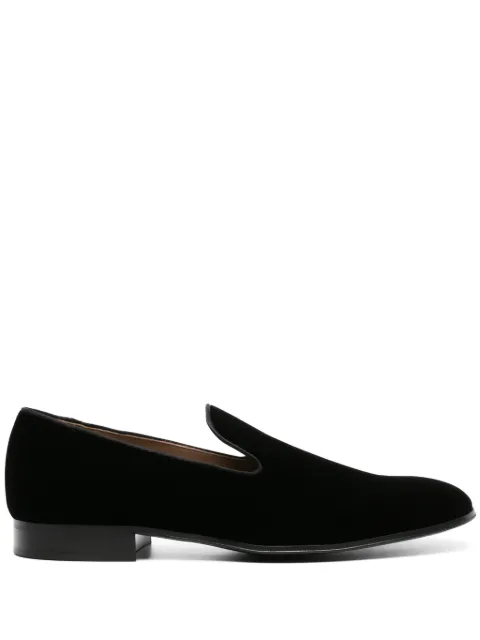 Gianvito Rossi Jean round-toe velvet loafers Black U2108720CUOXVR