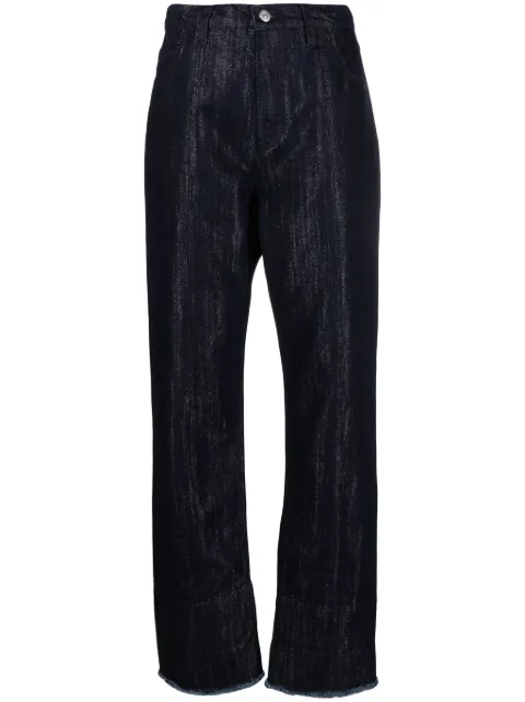 Victoria Beckham lurex high-rise wide-leg jeans Blue 1124DJE005212B