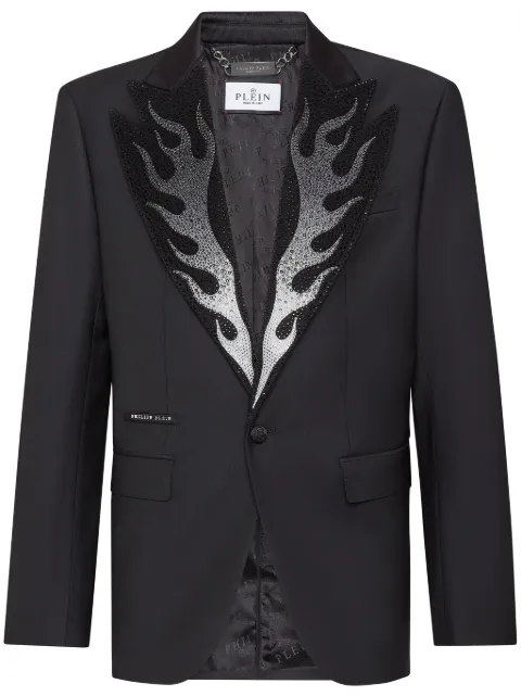 Philipp Plein Flame single-breasted blazer Black SADCMRF1759PTE076N