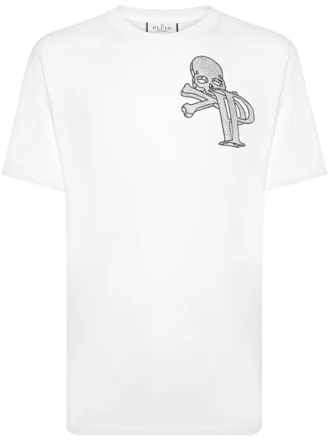 Philipp Plein skull logo cotton T-shirt White PADCMTK7060PJY002N