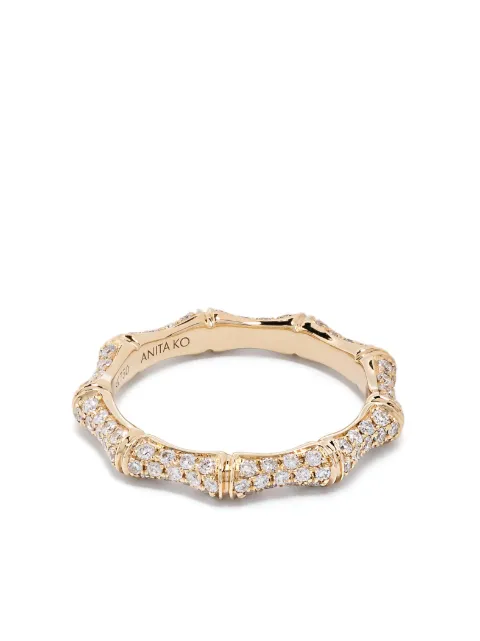 Anita Ko 18kt yellow gold Bamboo diamond ring Gold AKRDBAMYG