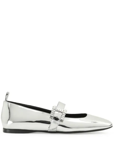 Sergio Rossi SR Twenty metallic-finish ballerina shoes Silver B07390MVIL01