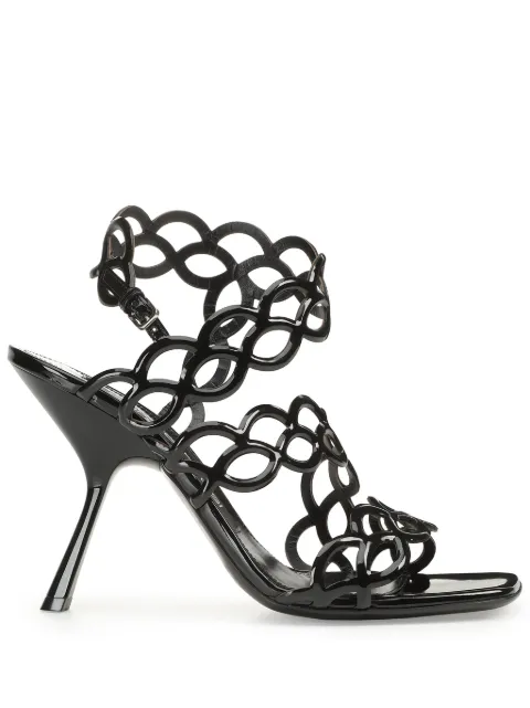 Sergio Rossi sr Mermaid 100mm leather sandals Black B07140MTEV06