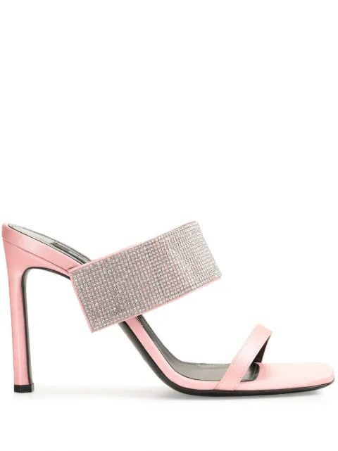Sergio Rossi sr Paris 95mm rhinestone-embellished leather sandals Pink B04650MAFT72