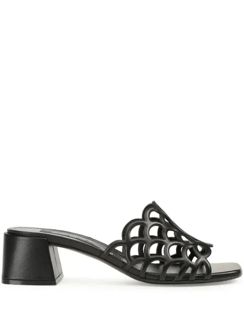 Sergio Rossi 45mm Mermaid leather mules Black B07160MNAN07