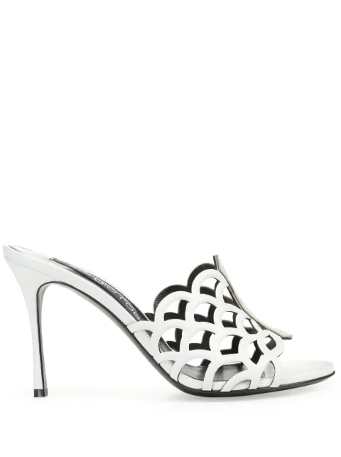 Sergio Rossi Sr Mermaid 90mm leather mules White B06960MNAN07