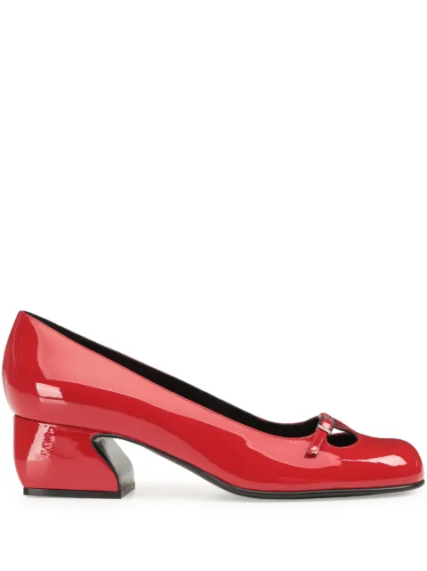 Sergio Rossi 45mm SR Rossi leather pumps Red B08590MMVV25