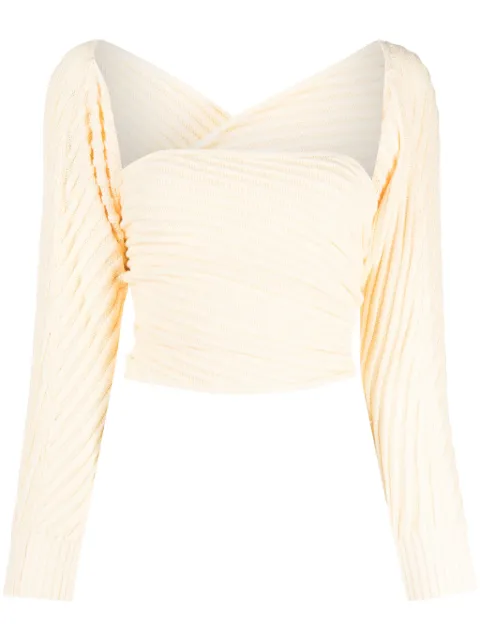 Gimaguas Marianne Mangas ribbed jumper Yellow MARIANNEMANGASE