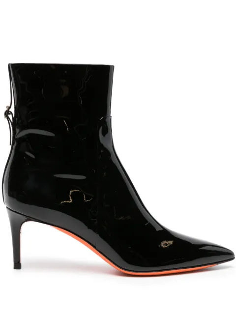 Santoni 65mm patent leather ankle boots Black WTLS70637HA2