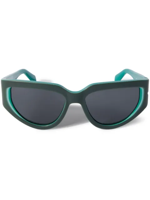 Off-White Eyewear Seward logo-print sunglasses Green OERI116S24PLA0015707