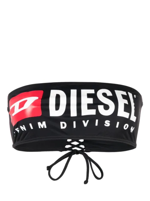 Diesel bandeau bikini top with maxi logo Black A134170AJIZ