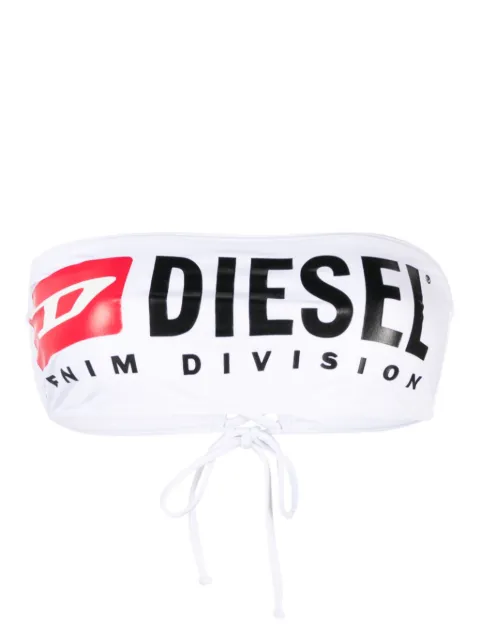 Diesel bandeau bikini top with maxi logo White A134170AJIZ