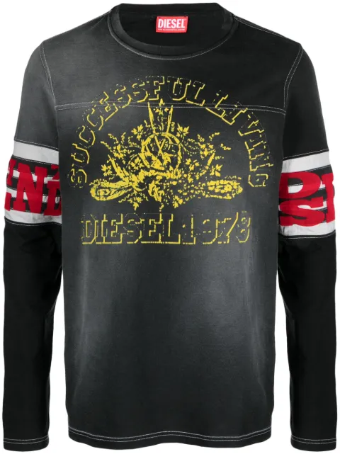 Diesel T-Ju-Ls flocked-logo T-shirt Black A121220WHAL