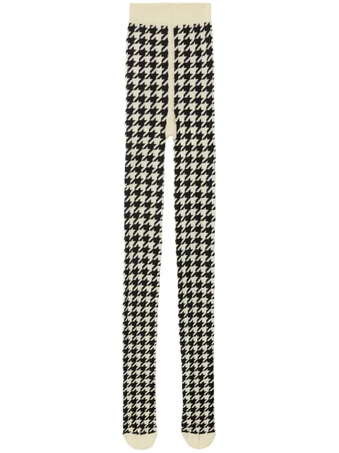 Burberry herringbone-print cotton-blend tights Neutrals 8079835
