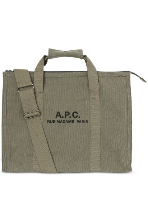 A.P.C. Recuperation logo-print luggage bag Green CODBMH62230JAA