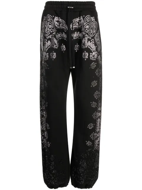 AMIRI crystal-embellished bandana track pants Black AW23MJP002
