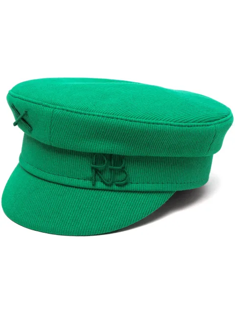 Ruslan Baginskiy logo-embroidered ribbed baker boy hat Green KPC420CWRB