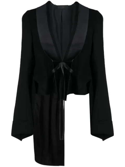 Marc Le Bihan asymmetric tie-fastening jacket Black 22003