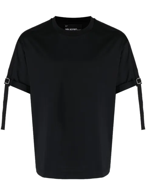 Neil Barrett buckle-strap cotton T-shirt Black NBV7JT228AV517C