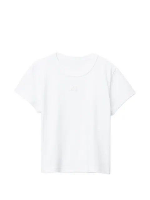 Alexander Wang puff logo shrunken T-shirt in cotton jersey White 4CC3221358