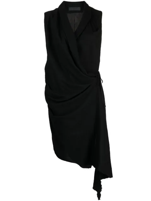 Marc Le Bihan draped sleeveless wool vest Black 2221H23