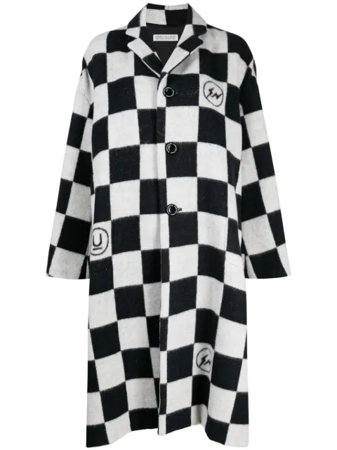 Undercover check-print button-up coat Black UC2C13033