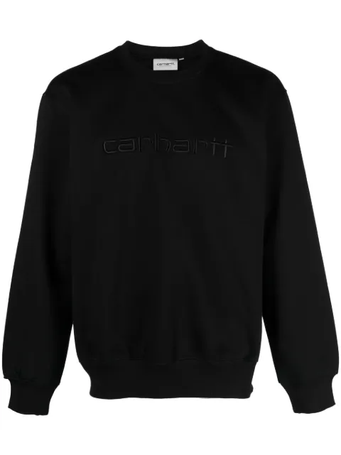 Carhartt WIP logo-embroidered cotton blend sweatshirt Black I030546