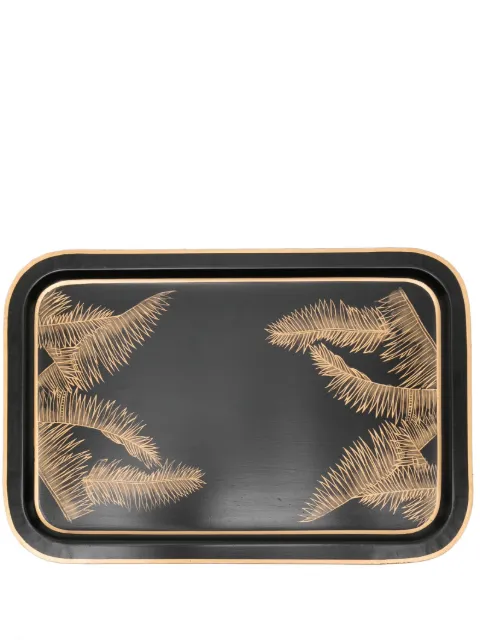 Les-Ottomans x Browns palm tree-print iron tray (43cm x 30cm) Black BRT02