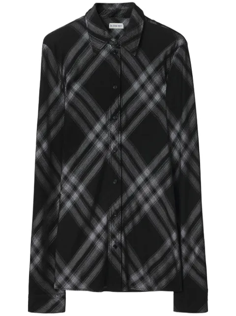 Burberry check-print long-sleeve shirt Black 8082904