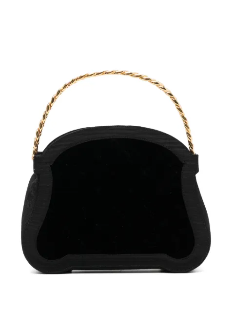 CHANEL Pre-Owned 1980s Minaudière clutch bag Black CHANELVELVETTOPHANDLE