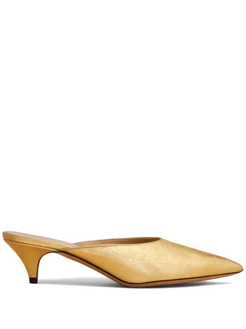 KHAITE The River leather mules Gold F6016772917