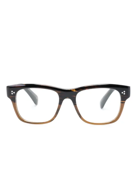 Oliver Peoples translucent zebra-pattern wayfarer glasses Brown OV5524U1001