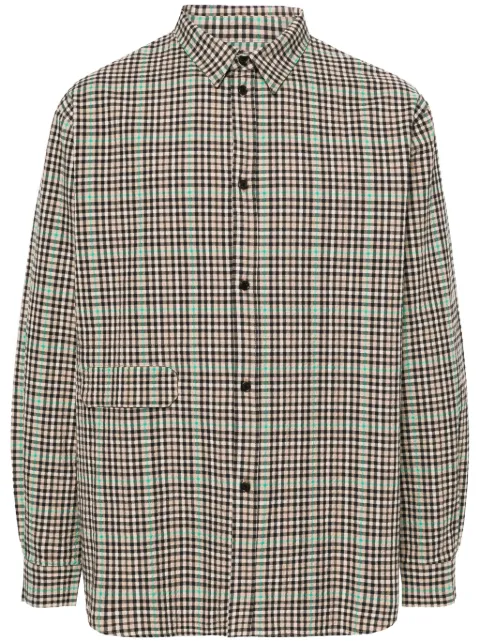 Henrik Vibskov Hole checked shirt Brown SS24STUDM210