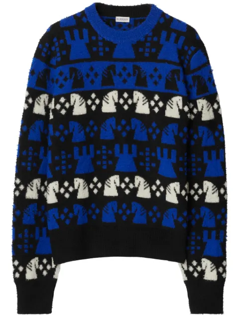 Burberry Chess intarsia wool-blend jumper Black 8076892