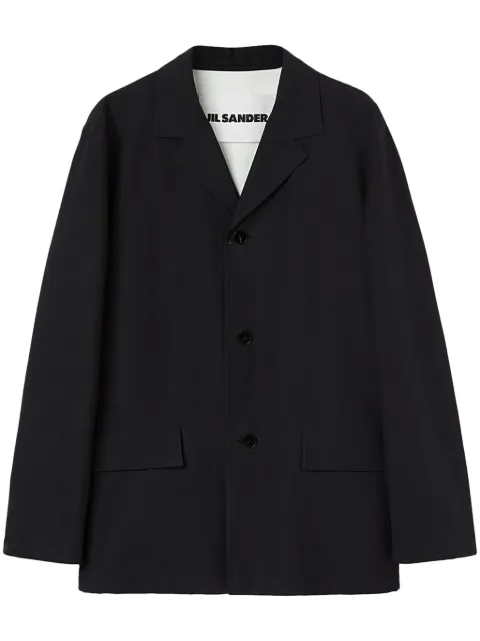 Jil Sander deconstructed cotton shirt jacket Black J23BN0107J45225