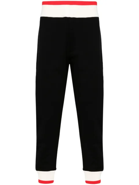 Alexander McQueen logo-print strap cotton track pants Black 776238QXAAD