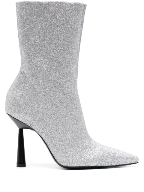 GIABORGHINI Rosie 100mm glittered ankle boots Silver RHW72222